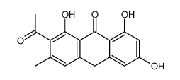 2-acetyl-1,6,8-trihydroxy-3-methyl-10H-anthracen-9-one结构式