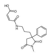 (Z)-3-[3-(1-Methyl-2,5-dioxo-3-phenyl-pyrrolidin-3-yl)-propylcarbamoyl]-acrylic acid结构式