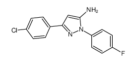 3-(4-Chlorophenyl)-1-(4-fluorophenyl)-1H-pyrazol-5-ylamine Structure