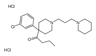 1-[4-(3-chlorophenyl)-1-(3-piperidin-1-ium-1-ylpropyl)piperidin-1-ium-4-yl]butan-1-one,dichloride Structure