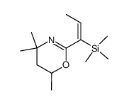 4,4,6-trimethyl-2-((E)-1-trimethylsilanyl-propenyl)-5,6-dihydro-4H-[1,3]oxazine Structure