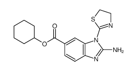 1-(thiazolin-2-yl)-2-amino-6-cyclohexyloxycarbonylbenzimidazole Structure