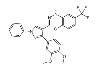 2-chloro-N-[[3-(3,4-dimethoxyphenyl)-1-phenylpyrazol-4-yl]methylideneamino]-5-(trifluoromethyl)aniline Structure