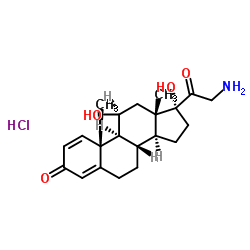 21-氨基-11,17-二羟基-(11b)-孕甾-1,4-二烯-3,20-二星空app盐酸盐结构式