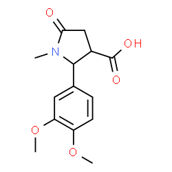 2-(3,4-DIMETHOXYPHENYL)-1-METHYL-5-OXO-3-PYRROLIDINECARBOXYLIC ACID structure