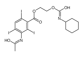 2,4,6-triiodo-3-acetamidobenzoic acid (N-cyclohexylcarbamyloxy)ethyl ester结构式