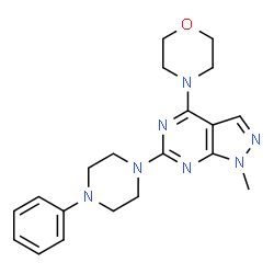 1-methyl-4-(morpholin-4-yl)-6-(4-phenylpiperazin-1-yl)-1H-pyrazolo[3,4-d]pyrimidine Structure