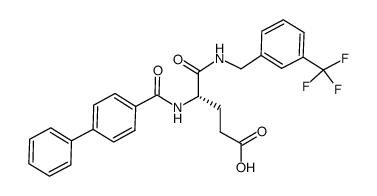 N2-(1,1'-biphenyl-4-ylcarbonyl)-N1-[3-(trifluoromethyl)benzyl]-L-α-glutamine Structure