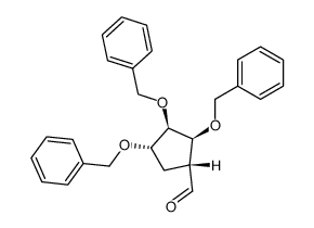 (1R,2S,3R,4S)-2,3,4-Tris-benzyloxy-cyclopentanecarbaldehyde结构式