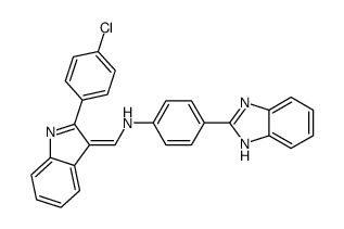 4-(1H-benzimidazol-2-yl)-N-[(E)-[2-(4-chlorophenyl)indol-3-ylidene]methyl]aniline结构式