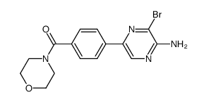 3-bromo-5-[4-(morpholin-4-ylcarbonyl)phenyl]pyrazin-2-amine结构式