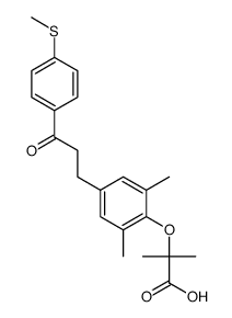 2-[2,6-dimethyl-4-[3-[4-(methylthio)phenyl]-3-oxo-propyl]phenoxy]-2-methyl-propanoic acid结构式