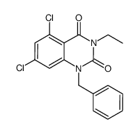 1-benzyl-5,7-dichloro-3-ethyl-1H-quinazoline-2,4-dione结构式