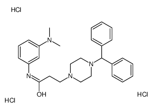 1-Piperazinepropanamide, N-(3-(dimethylamino)phenyl)-4-(diphenylmethyl )-, hydrochloride, hydrate (2:6:1) structure