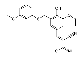 (E)-2-cyano-3-[3-ethoxy-4-hydroxy-5-[(3-methoxyphenyl)sulfanylmethyl]phenyl]prop-2-enamide Structure