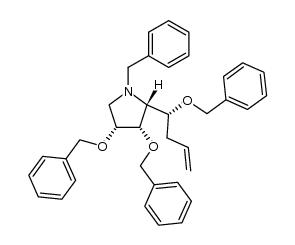 (2R,3S,4R)-N-benzyl-2-[(1R)-1-benzyloxy-3-butenyl]-3,4-bis(benzyloxy)pyrrolidine结构式