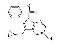 3-(Cyclopropylmethyl)-1-(phenylsulfonyl)-1H-pyrrolo[2,3-b]pyridin -5-amine结构式