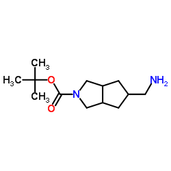 5-(Aminomethyl)hexahydrocyclopenta[c]pyrrole-2(1H)-carboxylic acid 1,1-dimethylethyl ester Structure