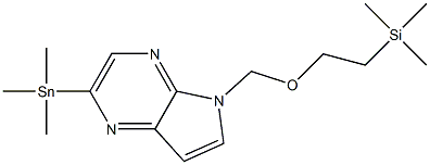 5-((2-(trimethylsilyl)ethoxy)methyl)-2-(trimethylstannyl)-5H-pyrrolo[2,3-b]pyrazine Structure