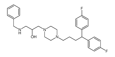 1-(benzylamino)-3-[4-[4,4-bis(4-fluorophenyl)butyl]piperazin-1-yl]propan-2-ol结构式