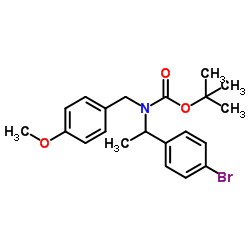 2-Methyl-2-propanyl [1-(4-bromophenyl)ethyl](4-methoxybenzyl)carbamate Structure