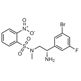 (S)-N-(2-氨基-2-(3-溴-5-氟苯基)乙基)-N-甲基-2-硝基苯磺酰胺结构式