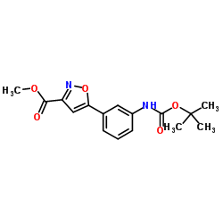 Methyl 5-[3-({[(2-methyl-2-propanyl)oxy]carbonyl}amino)phenyl]-1,2-oxazole-3-carboxylate结构式