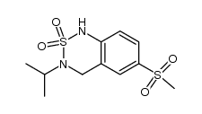 3,4-dihydro-3-(1-methylethyl)-6-(methylsulfonyl)-1H-2,1,3-benzothiadiazine-2,2-dioxide结构式