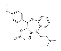 3-acetoxy-5-[2-(dimethylamino)ethyl]-2,3-dihydro-2-(4-methoxyphenyl)-1,5-benzothiazepin-4(5H)-one结构式