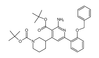 tert-butyl 2-amino-6-[2-(benzyloxy)phenyl]-4-[1-(tert-butoxycarbonyl)-3-piperidinyl]nicotinate Structure