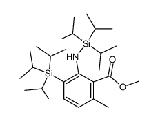 2-methoxycarbonyl-3-methyl-6,N-bis(trisopropylsilyl)aniline结构式