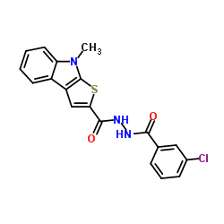 N'-(3-Chlorobenzoyl)-8-methyl-8H-thieno[2,3-b]indole-2-carbohydrazide结构式