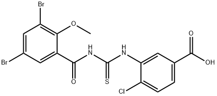 4-chloro-3-[[[(3,5-dibromo-2-methoxybenzoyl)amino]thioxomethyl]amino]-benzoic acid picture