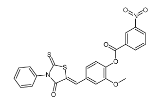 [2-methoxy-4-[(Z)-(4-oxo-3-phenyl-2-sulfanylidene-1,3-thiazolidin-5-ylidene)methyl]phenyl] 3-nitrobenzoate结构式