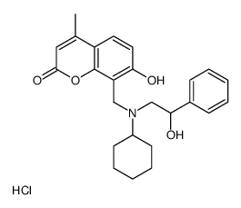 8-[[cyclohexyl-(2-hydroxy-2-phenylethyl)amino]methyl]-7-hydroxy-4-methylchromen-2-one,hydrochloride结构式