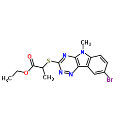 Propanoic acid, 2-[(8-bromo-5-methyl-5H-1,2,4-triazino[5,6-b]indol-3-yl)thio]-, ethyl ester (9CI)结构式