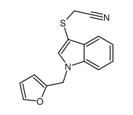 2-[1-(furan-2-ylmethyl)indol-3-yl]sulfanylacetonitrile结构式