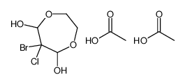 acetic acid,6-bromo-6-chloro-1,4-dioxepane-5,7-diol结构式