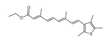 trans-3,7-dimethyl-9-(2,4,5-trimethyl-thien-3-yl)-2,4,6,8-nonatetraenoic acid ethyl ester Structure