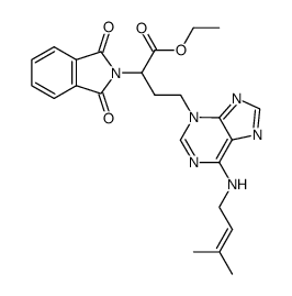 4-[6-(3-methyl-but-2-enylamino)-purin-3-yl]-2-phthalimido-butyric acid ethyl ester结构式