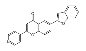 6-(1-benzofuran-2-yl)-2-pyridin-4-ylchromen-4-one结构式