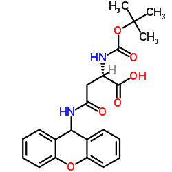 N-叔丁氧羰基-N'-氧蒽基-L-天门冬酰胺结构式