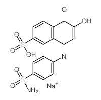 2-Naphthalenesulfonicacid, 8-[[4-(aminosulfonyl)phenyl]imino]-5,8-dihydro-6-hydroxy-5-oxo-, sodiumsalt (1:1) structure