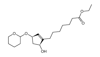 (1S*,4R*)-2-(6-ethoxycarbonylhexyl)-4-(tetrahydropyran-2-yloxy)cyclopent-2-en-1-ol结构式