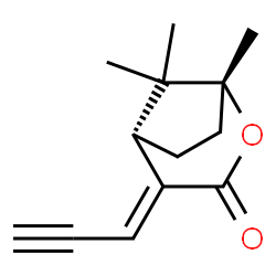 2-Oxabicyclo[3.2.1]octan-3-one,1,8,8-trimethyl-4-(2-propynylidene)-,(1R,4E,5S)-(9CI)结构式