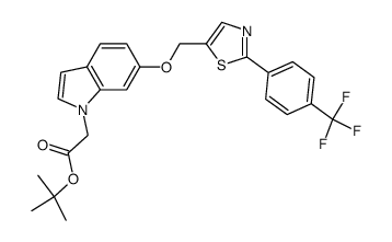 {6-[2-(4-trifluoromethyl-phenyl)-thiazol-5-ylmethoxy]-indol-1-yl}-acetic acid tert-butyl ester结构式