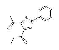 1-(3-acetyl-1-phenylpyrazol-4-yl)propan-1-one Structure