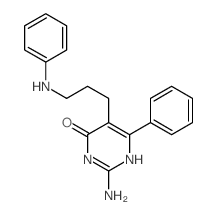 2-amino-5-(3-anilinopropyl)-6-phenyl-1H-pyrimidin-4-one structure