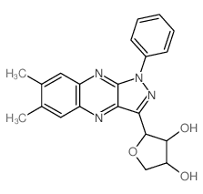 2-(6,7-dimethyl-1-phenylpyrazolo[4,3-b]quinoxalin-3-yl)oxolane-3,4-diol结构式