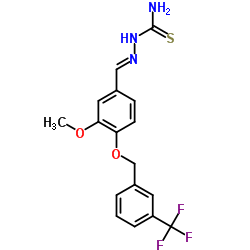 2-[(E)-(3-METHOXY-4-([3-(TRIFLUOROMETHYL)BENZYL]OXY)PHENYL)METHYLIDENE]-1-HYDRAZINECARBOTHIOAMIDE结构式